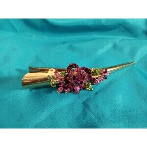 Hair Bar 5ins Long with Purple Rose on Top.